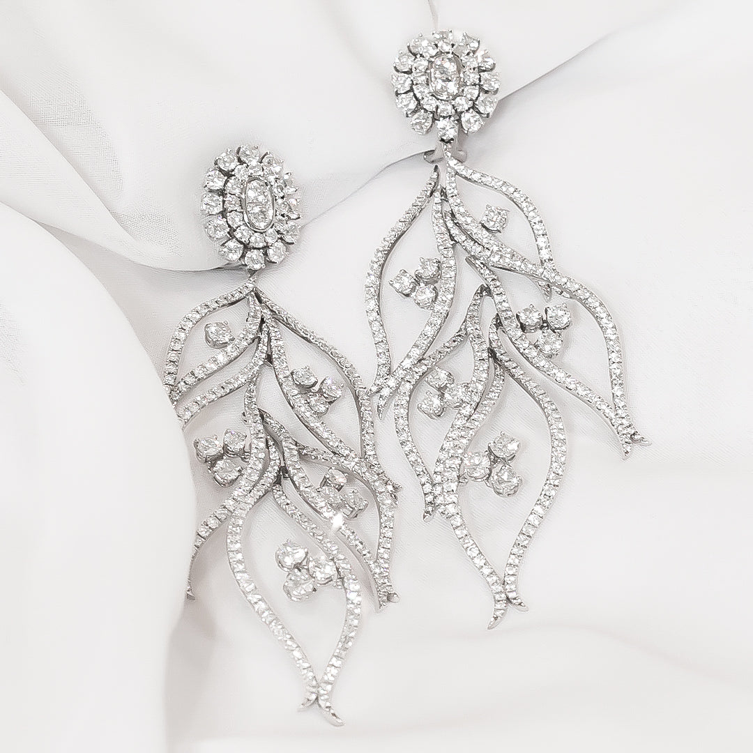 Diamond Earrings | 18K White gold